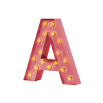 Bokstavslampa Cirkuslampan Testlampa A Antique pink / 50 cm / Standard