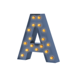 Bokstavslampa Cirkuslampan Testlampa A Distant blue / 50 cm / Standard