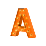 Bokstavslampa Cirkuslampan Testlampa A Gelborange / 50 cm / Standard