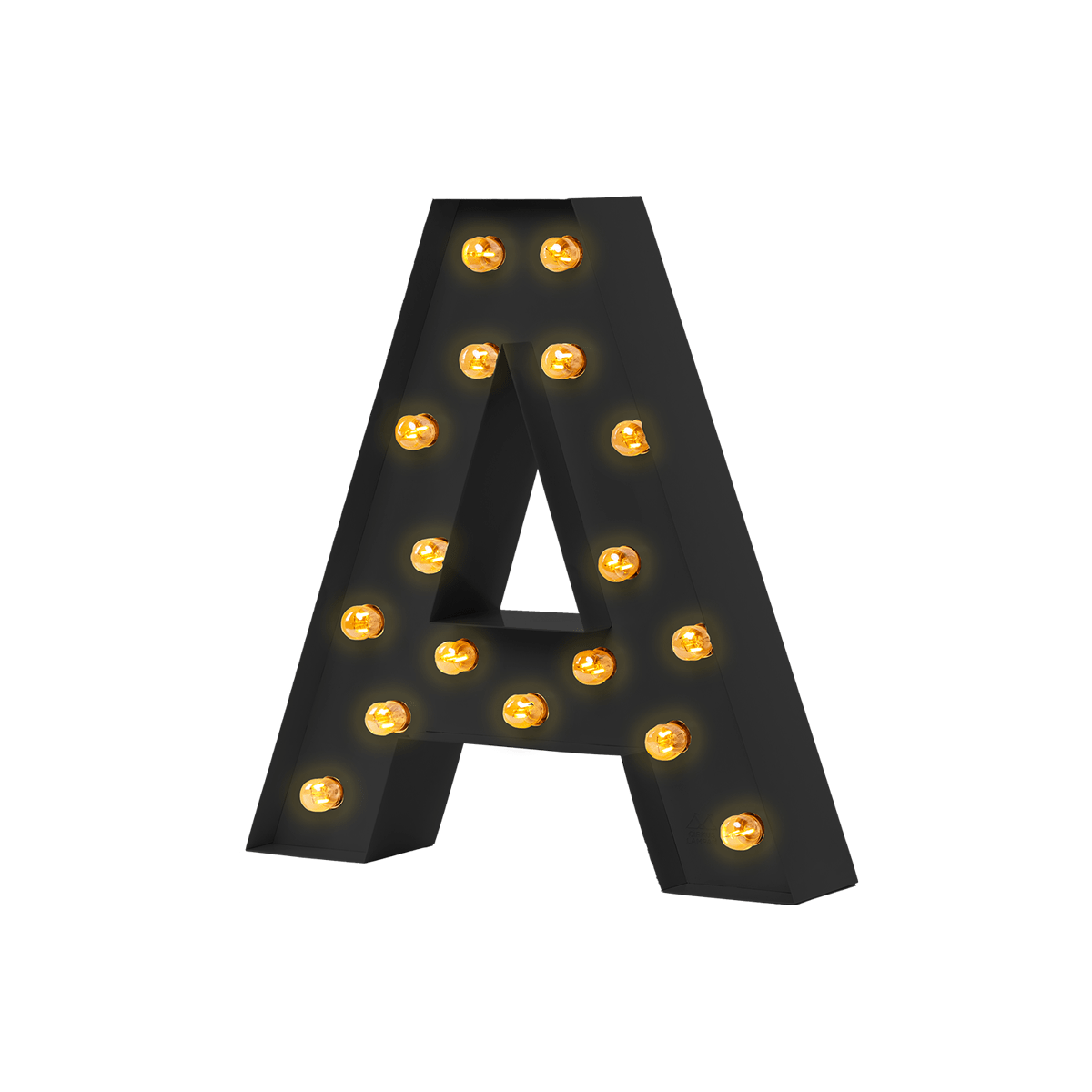 Bokstavslampa Cirkuslampan Testlampa A Jet black / 50 cm / Standard