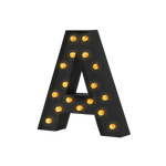 Bokstavslampa Cirkuslampan Testlampa A Jet black / 50 cm / Standard