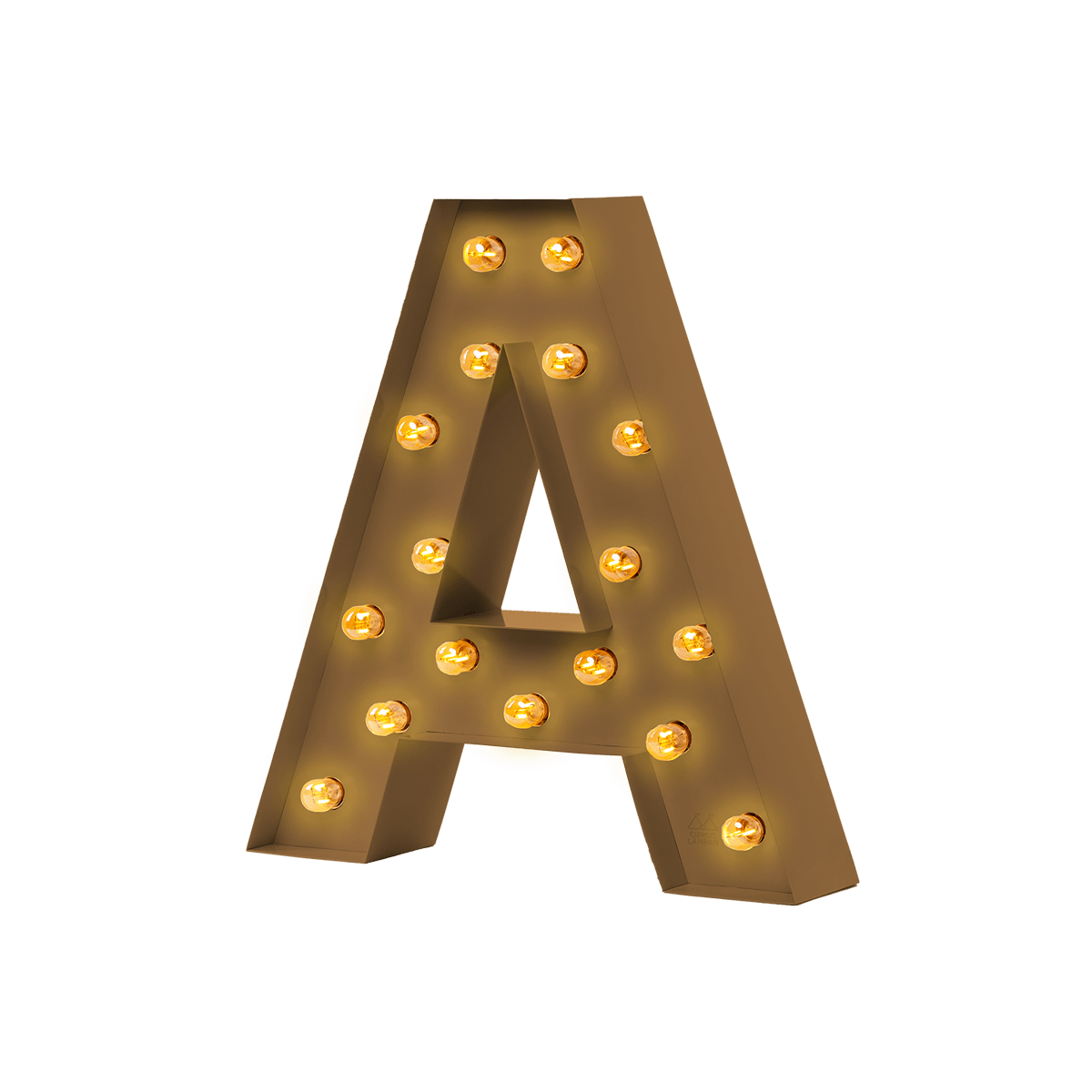 Bokstavslampa Cirkuslampan Testlampa A Pearl gold / 50 cm / Standard