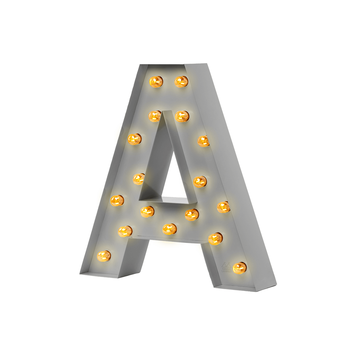 Bokstavslampa Cirkuslampan Testlampa A Telegrey / 50 cm / Standard