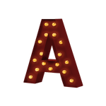 Bokstavslampa Cirkuslampan A WineRed / 30 cm