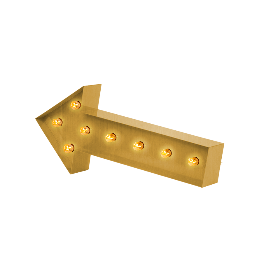 Bokstavslampa Cirkuslampan Arrow Brass / 60 cm