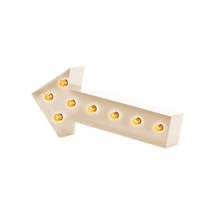 Bokstavslampa Cirkuslampan Arrow Creme / 60 cm