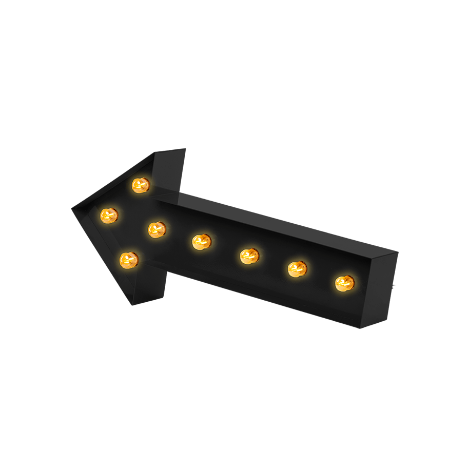 Bokstavslampa Cirkuslampan Arrow Jet black / 60 cm