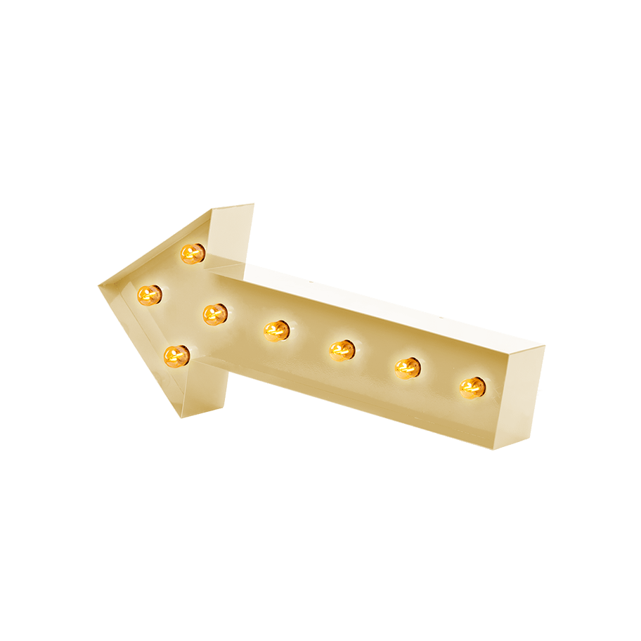 Bokstavslampa Cirkuslampan Arrow Light ivory / 60 cm