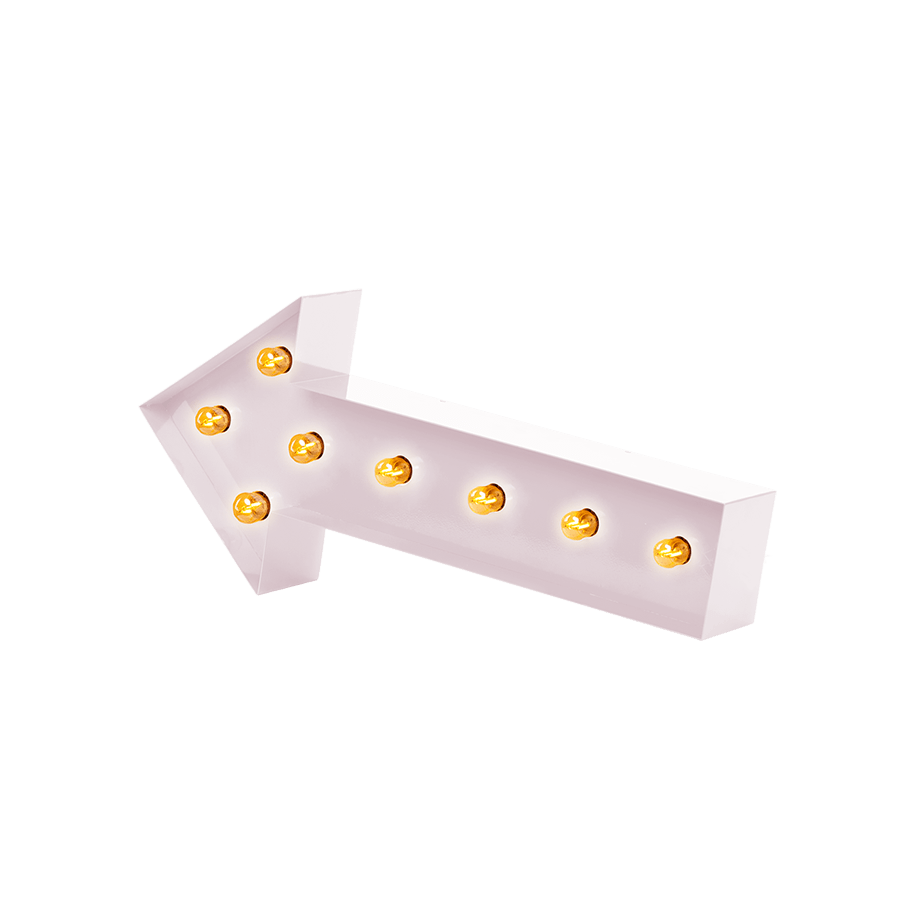 Bokstavslampa Cirkuslampan Arrow Light pink / 60 cm