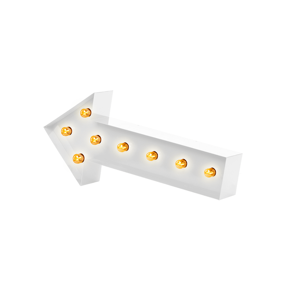 Bokstavslampa Cirkuslampan Arrow Signal white / 60 cm