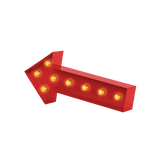 Bokstavslampa Cirkuslampan Arrow Traffic red / 60 cm