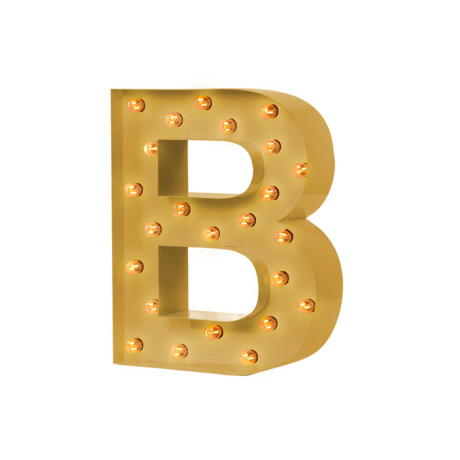 Bokstavslampa Cirkuslampan Testlampa B Brass / 50 cm / Standard