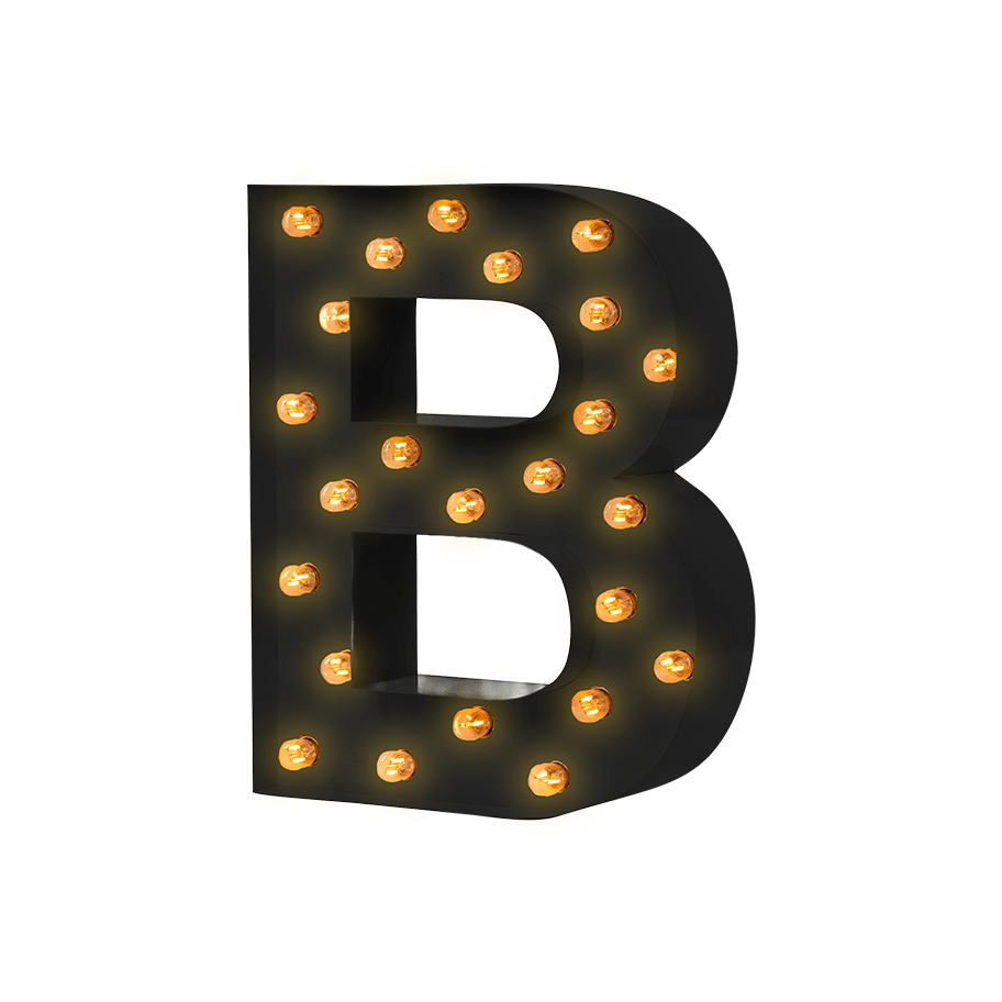 Bokstavslampa Cirkuslampan Testlampa B Jet black / 50 cm / Standard