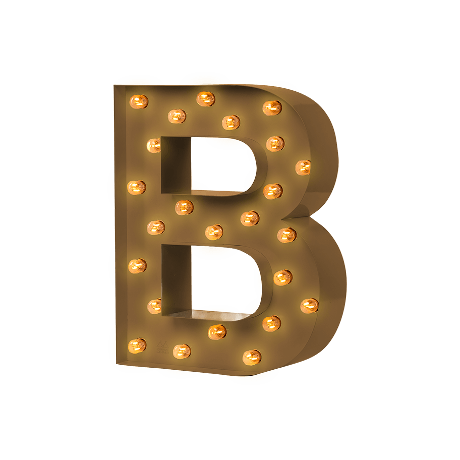 Bokstavslampa Cirkuslampan Testlampa B Pearl gold / 50 cm / Standard
