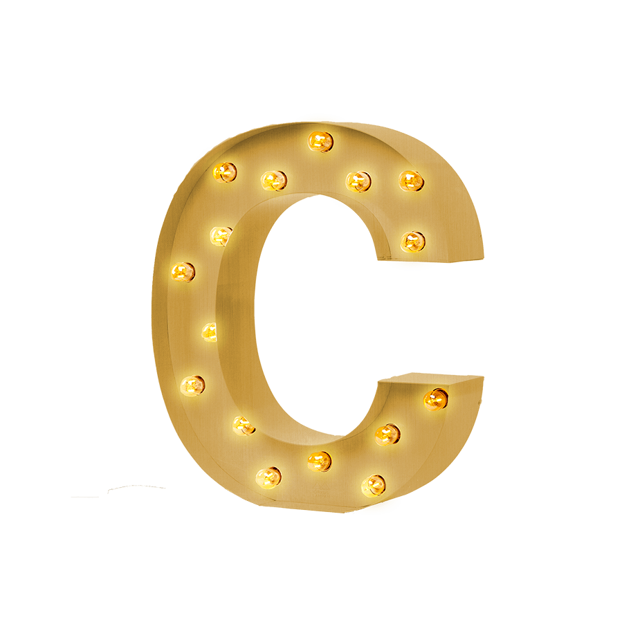 Bokstavslampa Cirkuslampan Testlampa C Brass / 50 cm / Standard