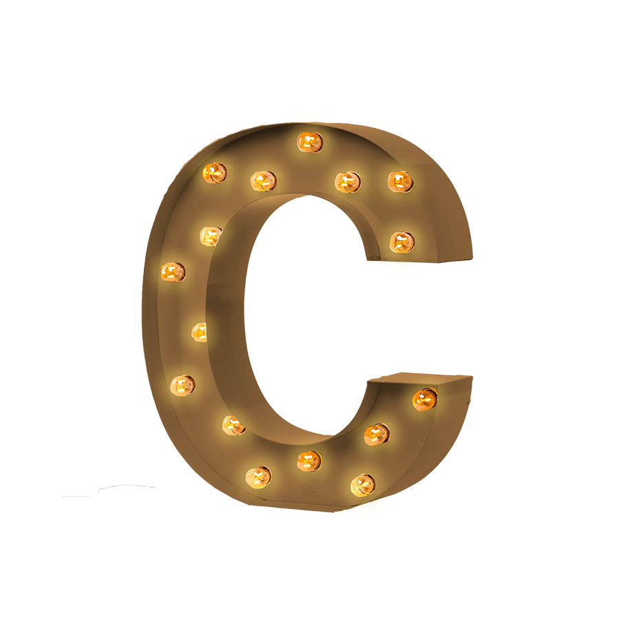 Bokstavslampa Cirkuslampan Testlampa C Pearl gold / 50 cm / Standard