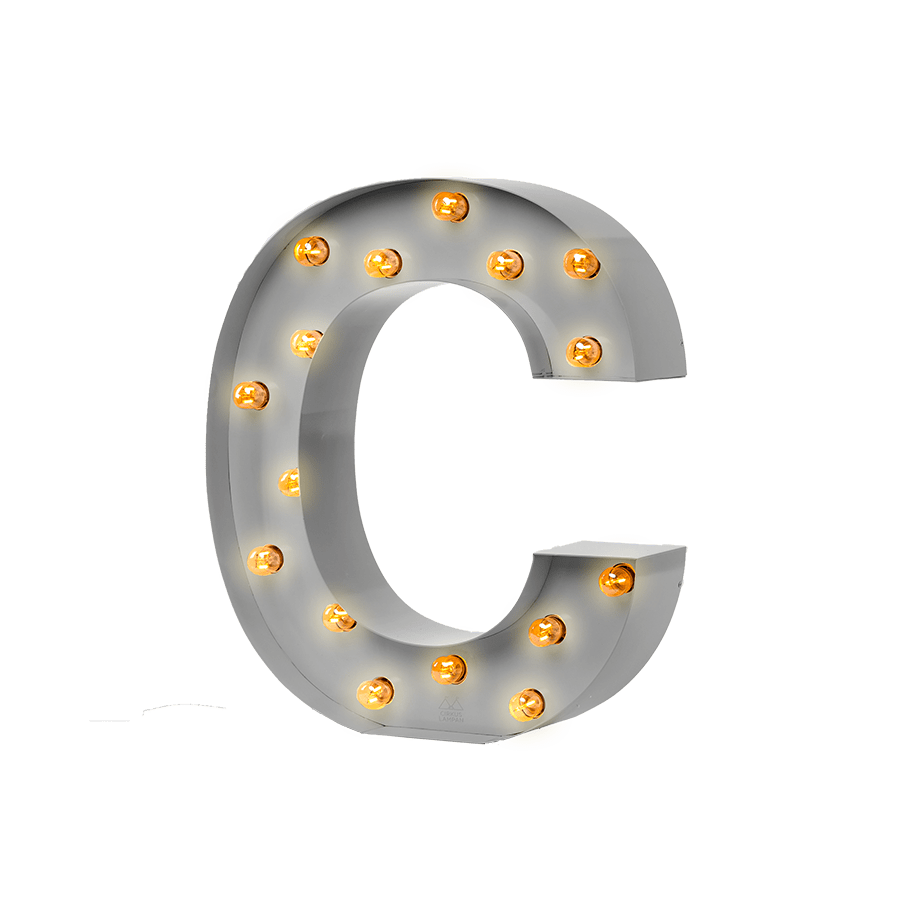 Bokstavslampa Cirkuslampan Testlampa C Telegrey / 50 cm / Standard