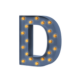Bokstavslampa Cirkuslampan Testlampa D Distant blue / 50 cm / Standard