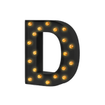 Bokstavslampa Cirkuslampan Testlampa D Jet black / 50 cm / Standard