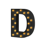 Bokstavslampa Cirkuslampan Testlampa D Jet black / 50 cm / Standard
