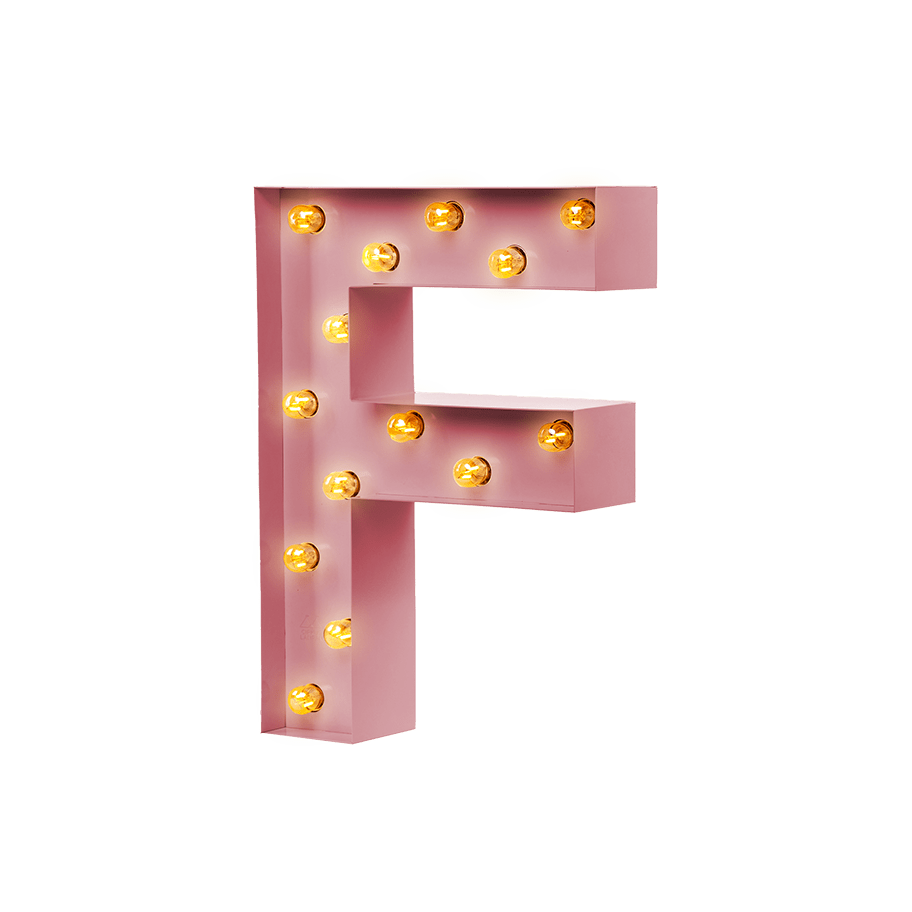 Bokstavslampa Cirkuslampan Testlampa F Antique pink / 50 cm / Standard