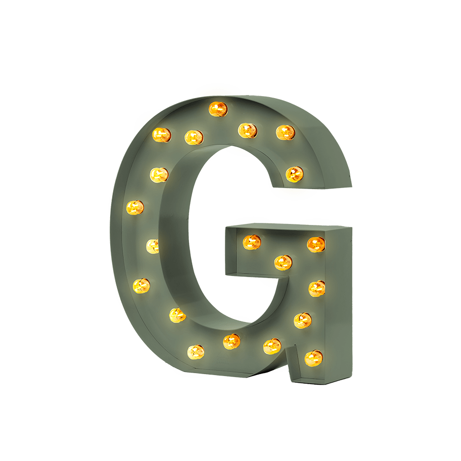 Bokstavslampa Cirkuslampan Testlampa G Reed green / 50 cm / Standard