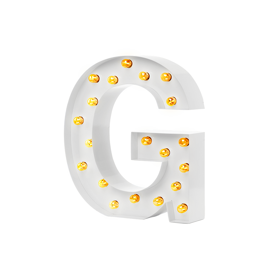 Bokstavslampa Cirkuslampan Testlampa G Signal white / 50 cm / Standard