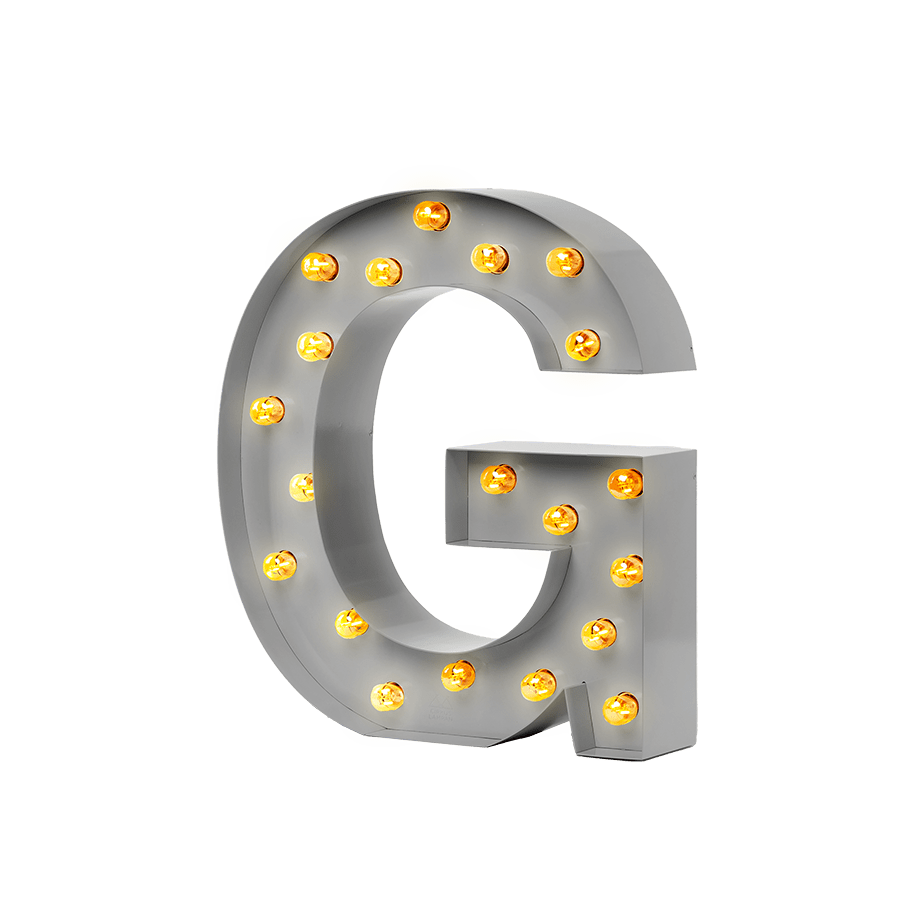 Bokstavslampa Cirkuslampan Testlampa G Telegrey / 50 cm / Standard