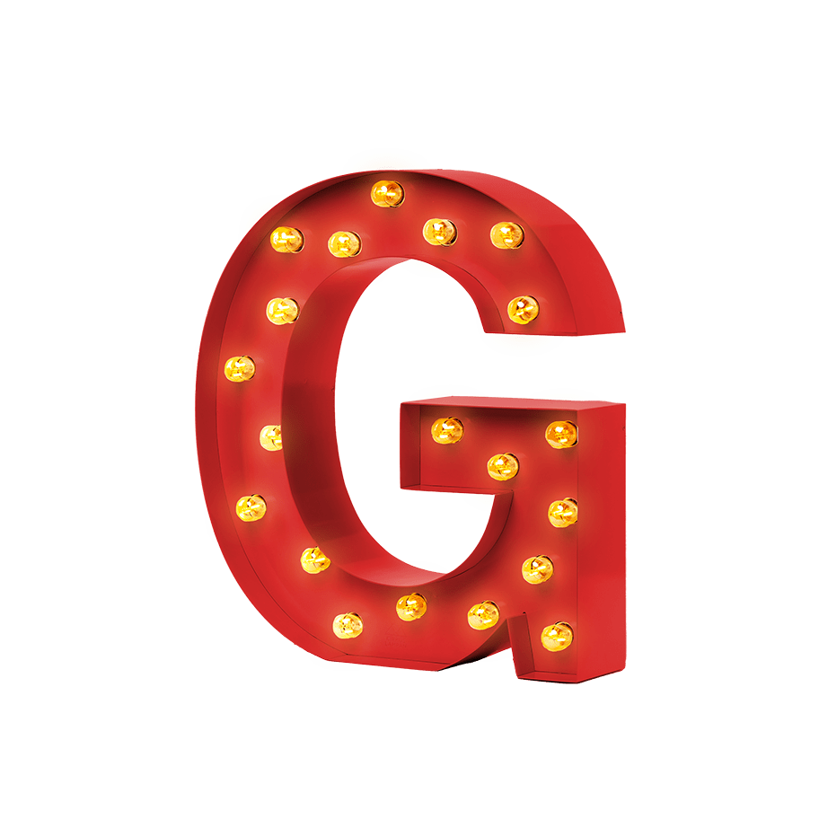 Bokstavslampa Cirkuslampan Testlampa G Traffic red / 50 cm / Standard