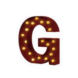 Bokstavslampa Cirkuslampan G WineRed / 30 cm