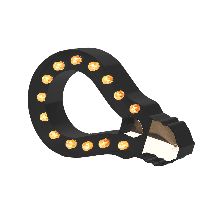 Bokstavslampa Cirkuslampan Testlampa Glowbulb Jet black / 50 cm / Standard