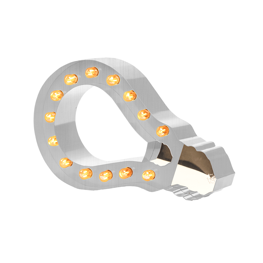 Bokstavslampa Cirkuslampan Testlampa Glowbulb Raw Metal / 50 cm / Standard