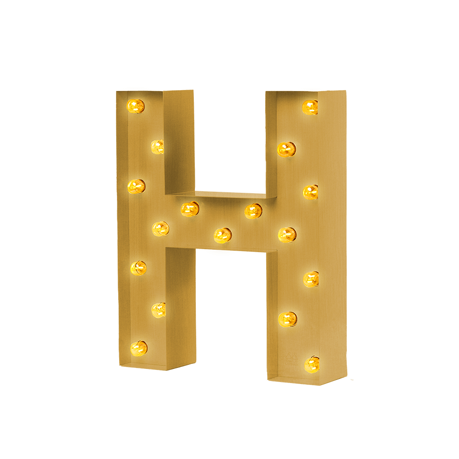 Bokstavslampa Cirkuslampan Testlampa H Brass / 50 cm / Standard