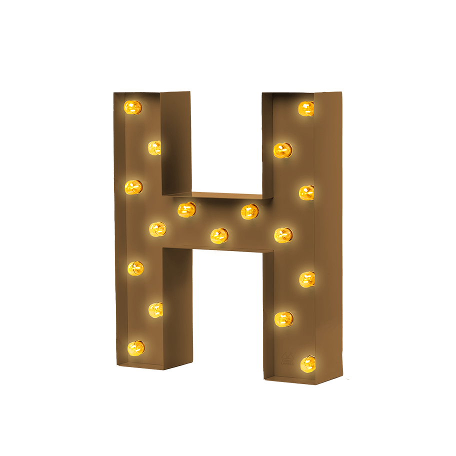 Bokstavslampa Cirkuslampan Testlampa H Pearl gold / 50 cm / Standard