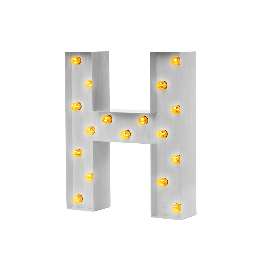 Bokstavslampa Cirkuslampan Testlampa H Raw Metal / 50 cm / Standard