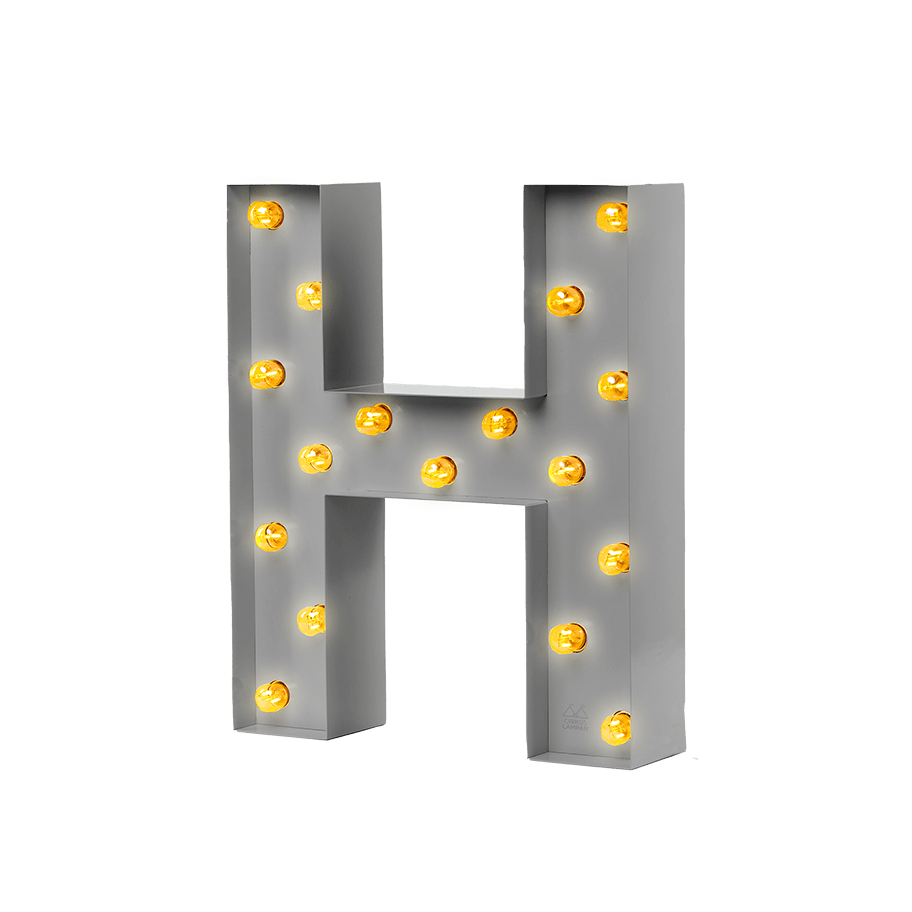 Bokstavslampa Cirkuslampan Testlampa H Telegrey / 50 cm / Standard