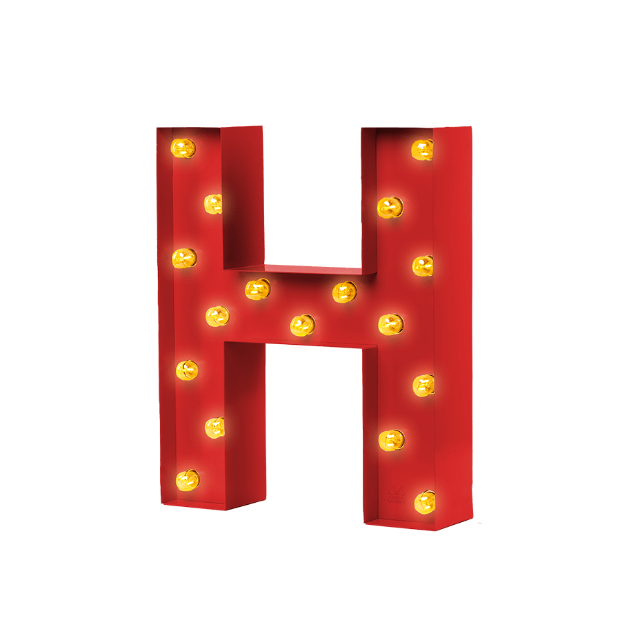 Bokstavslampa Cirkuslampan Testlampa H Traffic red / 50 cm / Standard