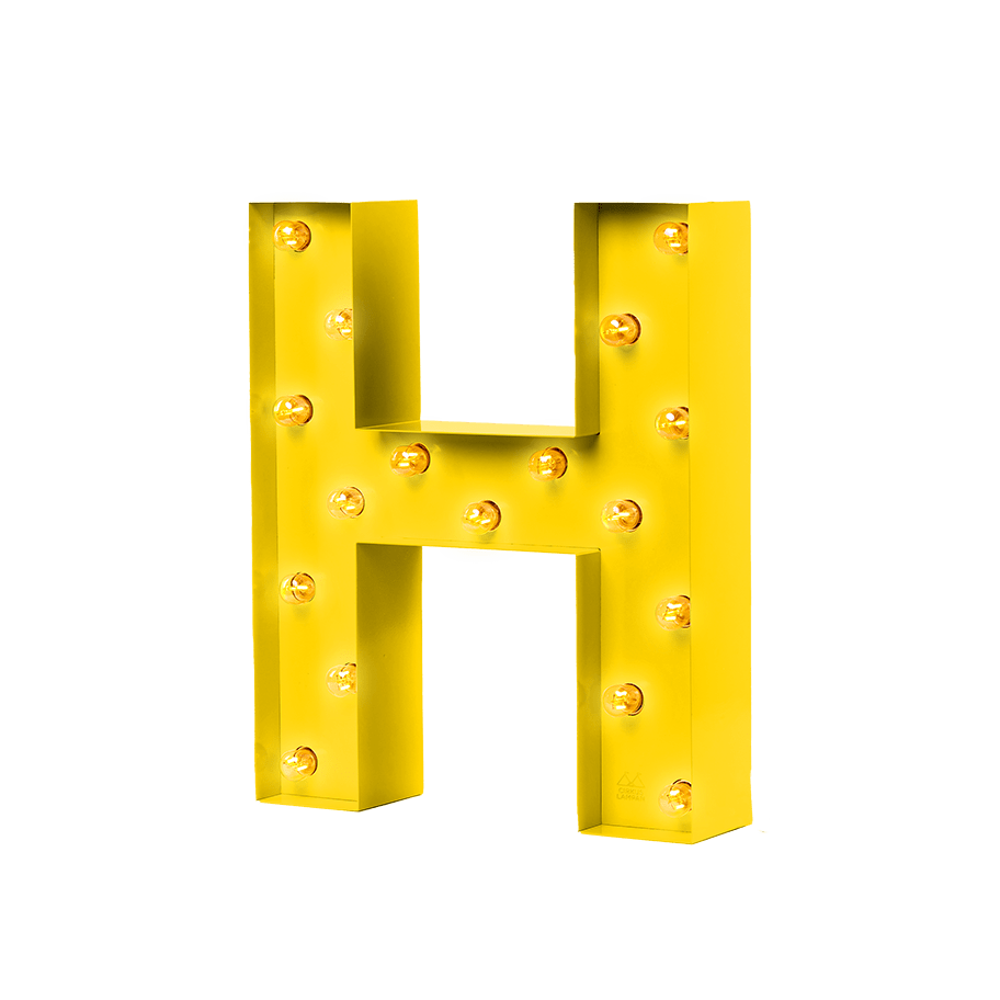 Bokstavslampa Cirkuslampan Testlampa H Zink yellow / 50 cm / Standard