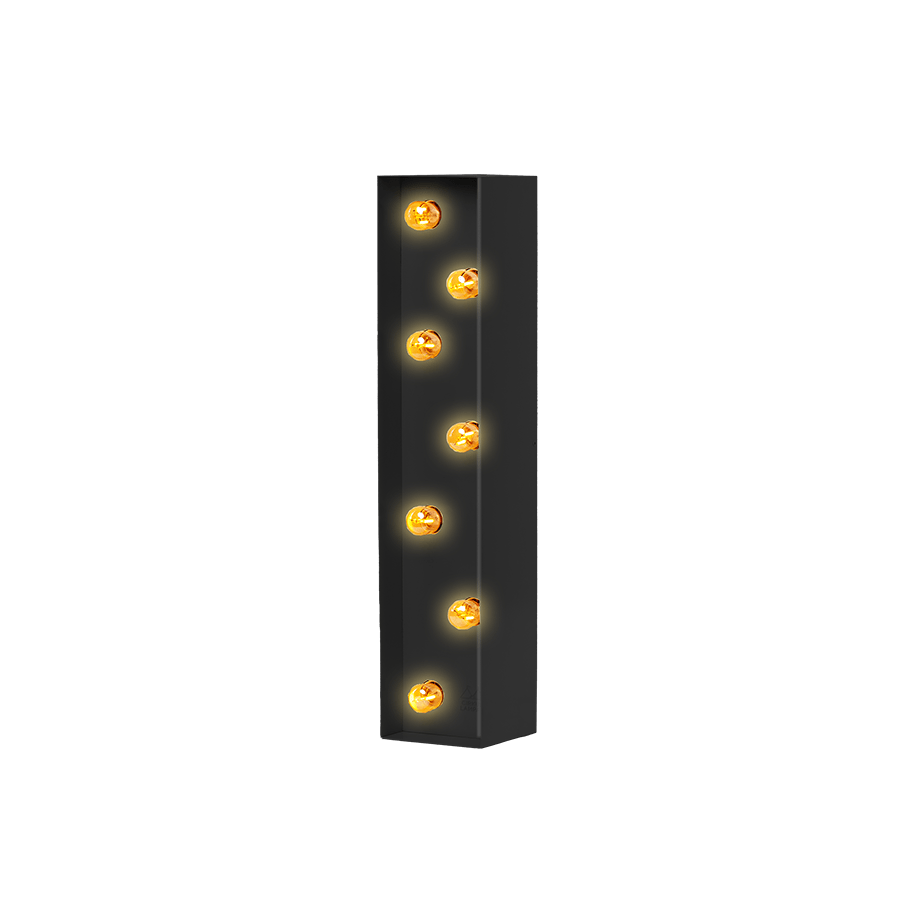 Bokstavslampa Cirkuslampan Testlampa I Jet black / 50 cm / Standard