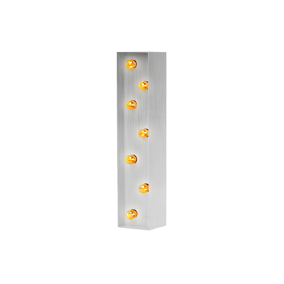 Bokstavslampa Cirkuslampan Testlampa I Raw Metal / 50 cm / Standard