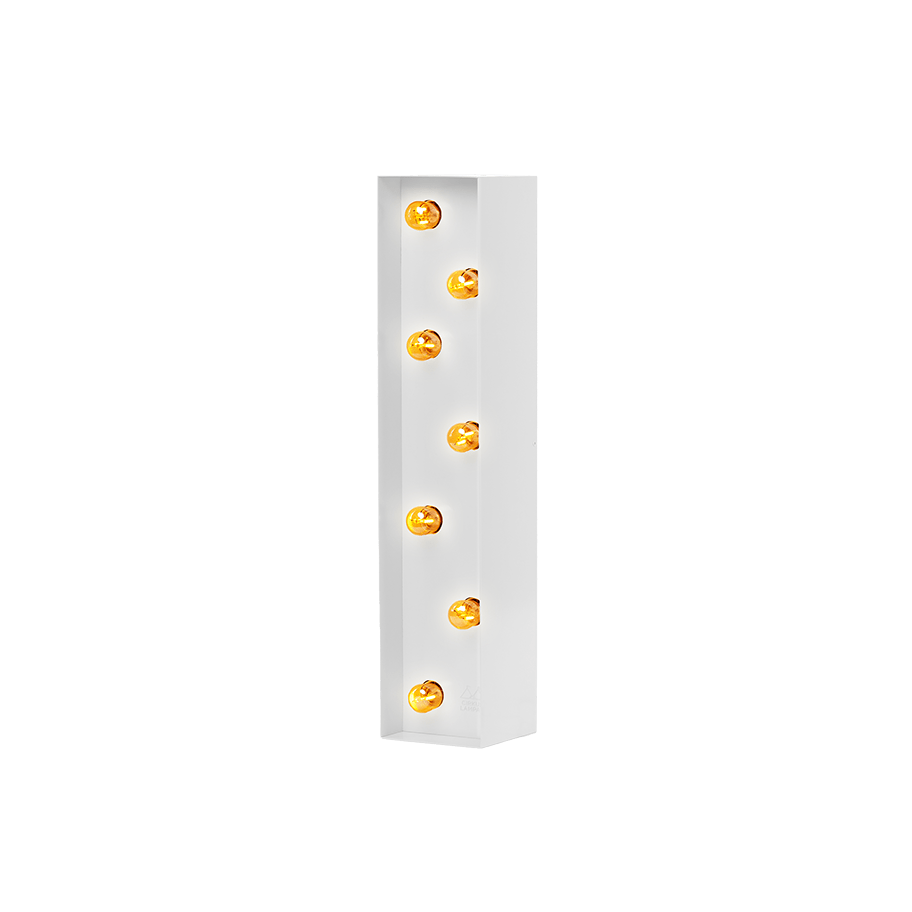 Bokstavslampa Cirkuslampan Testlampa I Signal white / 50 cm / Standard