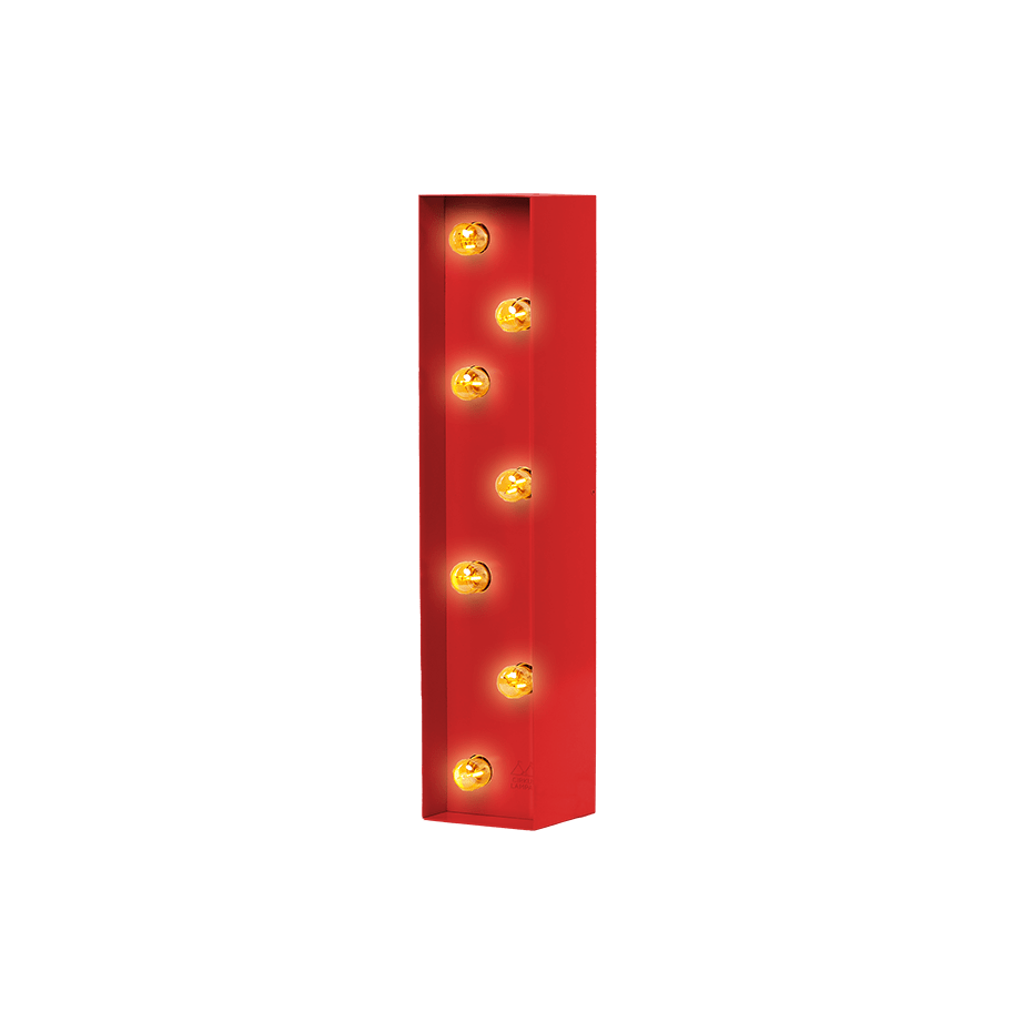 Bokstavslampa Cirkuslampan Testlampa I Traffic red / 50 cm / Standard