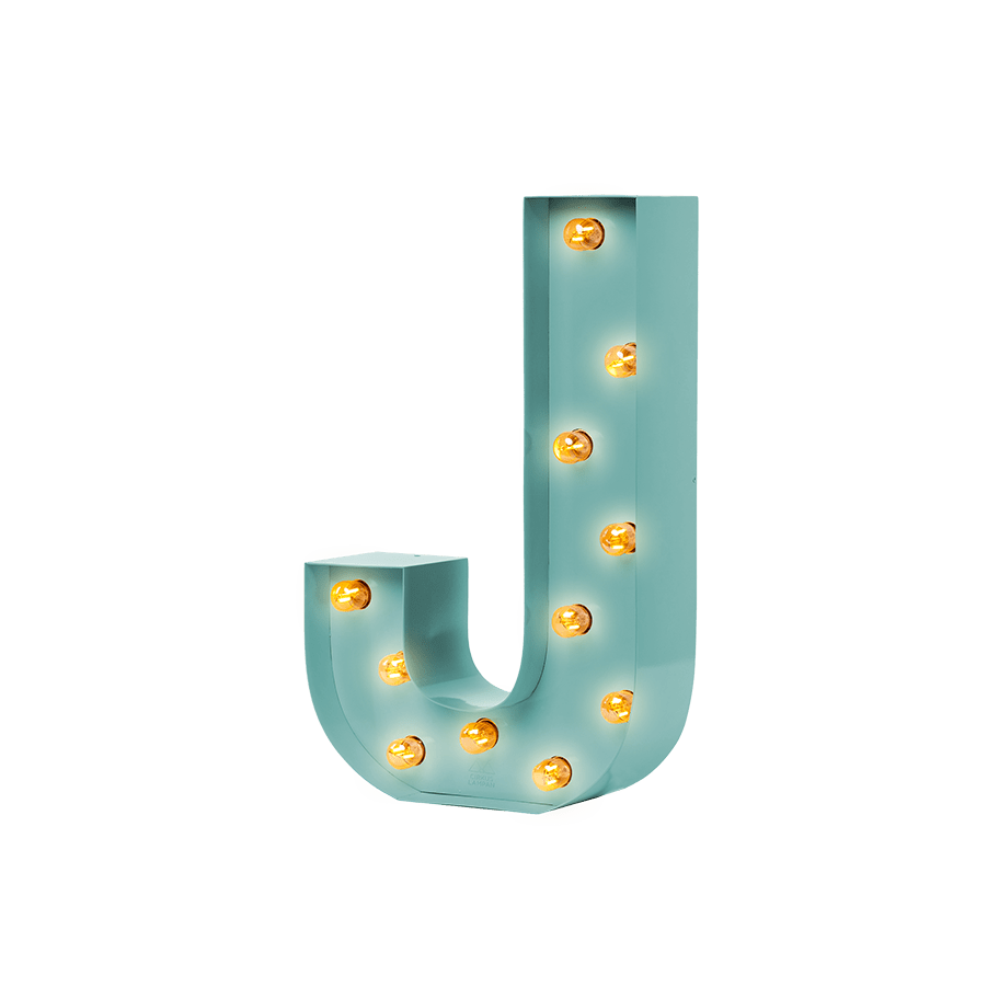 Bokstavslampa Cirkuslampan Testlampa J Purple turquoise / 50 cm / Standard