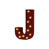 Bokstavslampa Cirkuslampan J WineRed / 30 cm