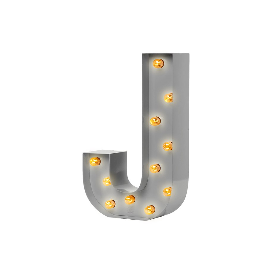 Bokstavslampa Cirkuslampan Testlampa J Telegrey / 50 cm / Standard