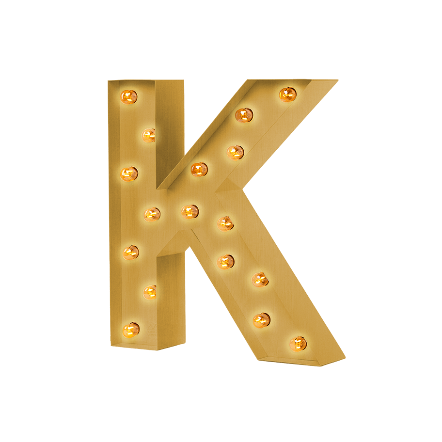 Bokstavslampa Cirkuslampan Testlampa K Brass / 50 cm / Standard