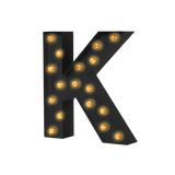 Bokstavslampa Cirkuslampan Testlampa K Jet black / 50 cm / Standard