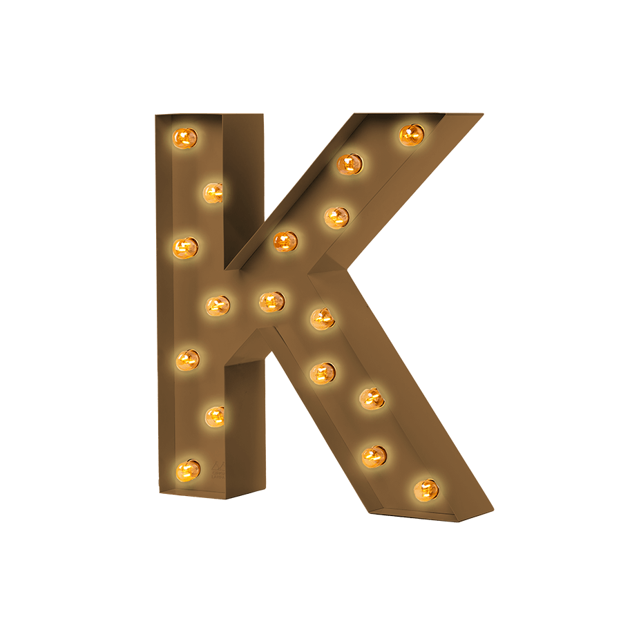 Bokstavslampa Cirkuslampan Testlampa K Pearl gold / 50 cm / Standard