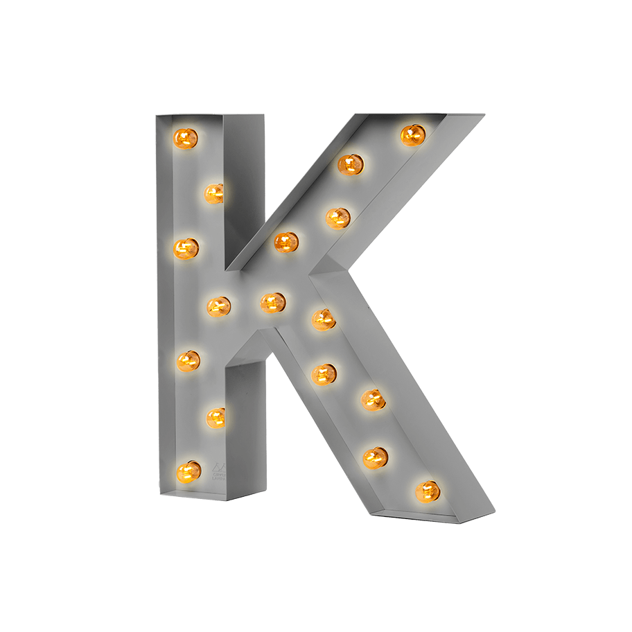 Bokstavslampa Cirkuslampan Testlampa K Telegrey / 50 cm / Standard