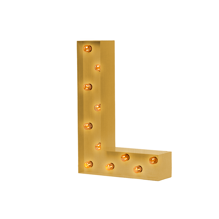Bokstavslampa Cirkuslampan Testlampa L Brass / 50 cm / Standard